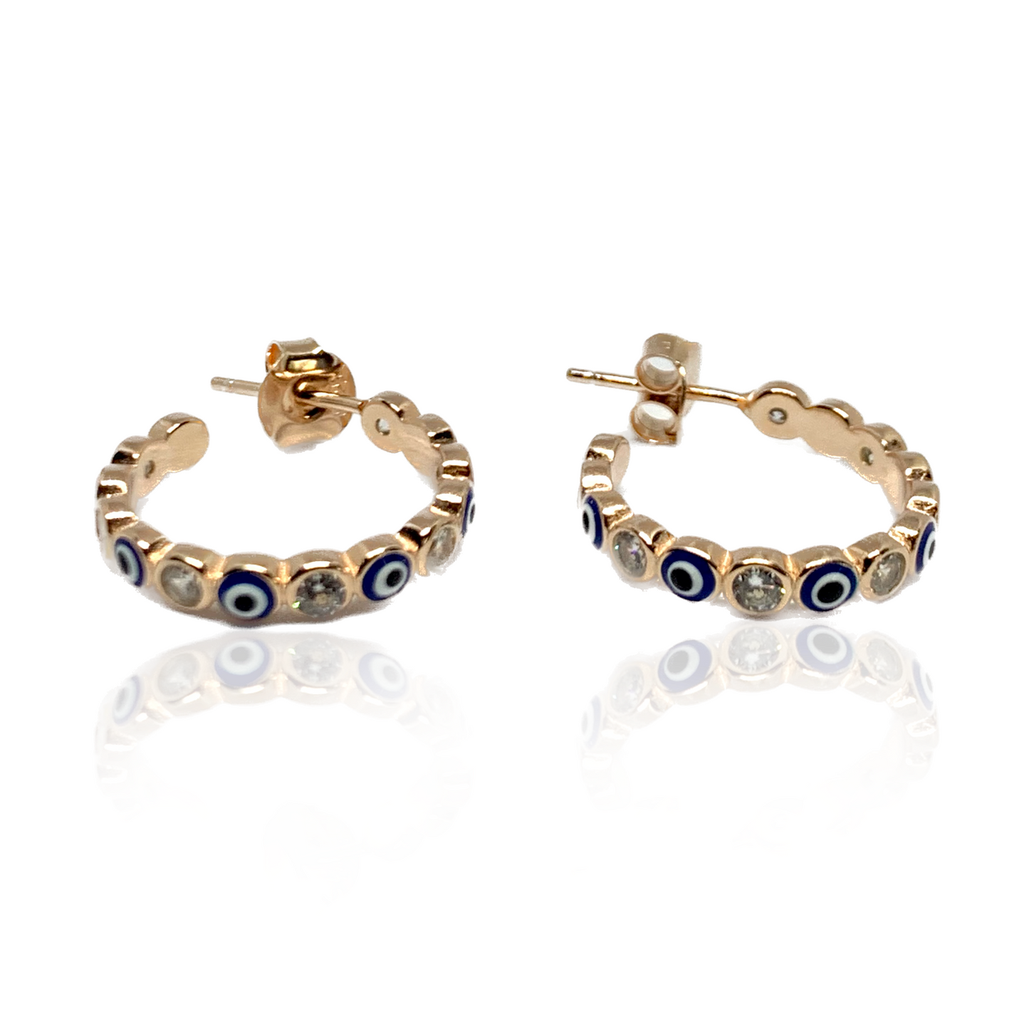 Evil Eye Earrings In Rose Gold