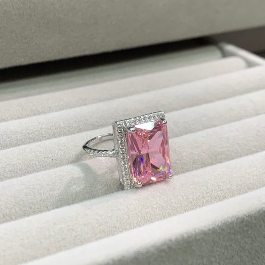 Pink Sapphire Diamond Ring