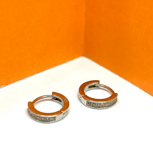 Thick Hoop With Micro Pave Cubic Zirconia