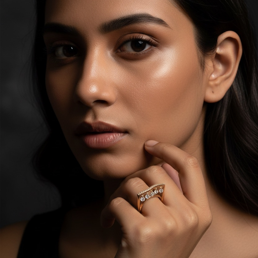 925 Zircon Rose Gold Ring