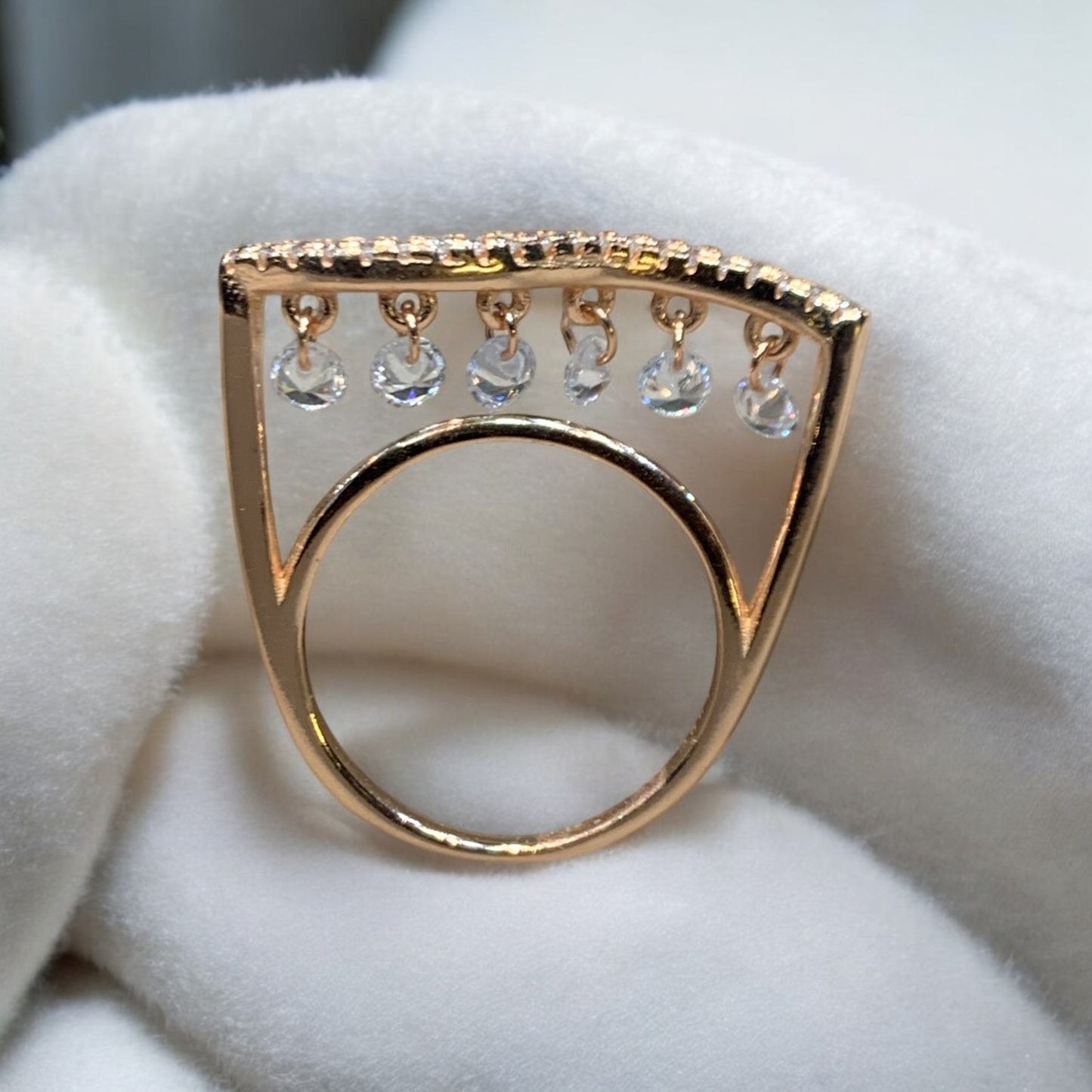 Hanging Diamonds Rose Gold Ring