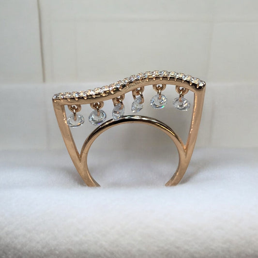 Hanging Diamonds Rose Gold Ring