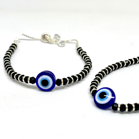 Sterling Silver Evil Eye Nazariya Bracelet For Kids