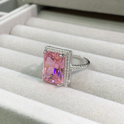 Pink Sapphire Diamond Ring