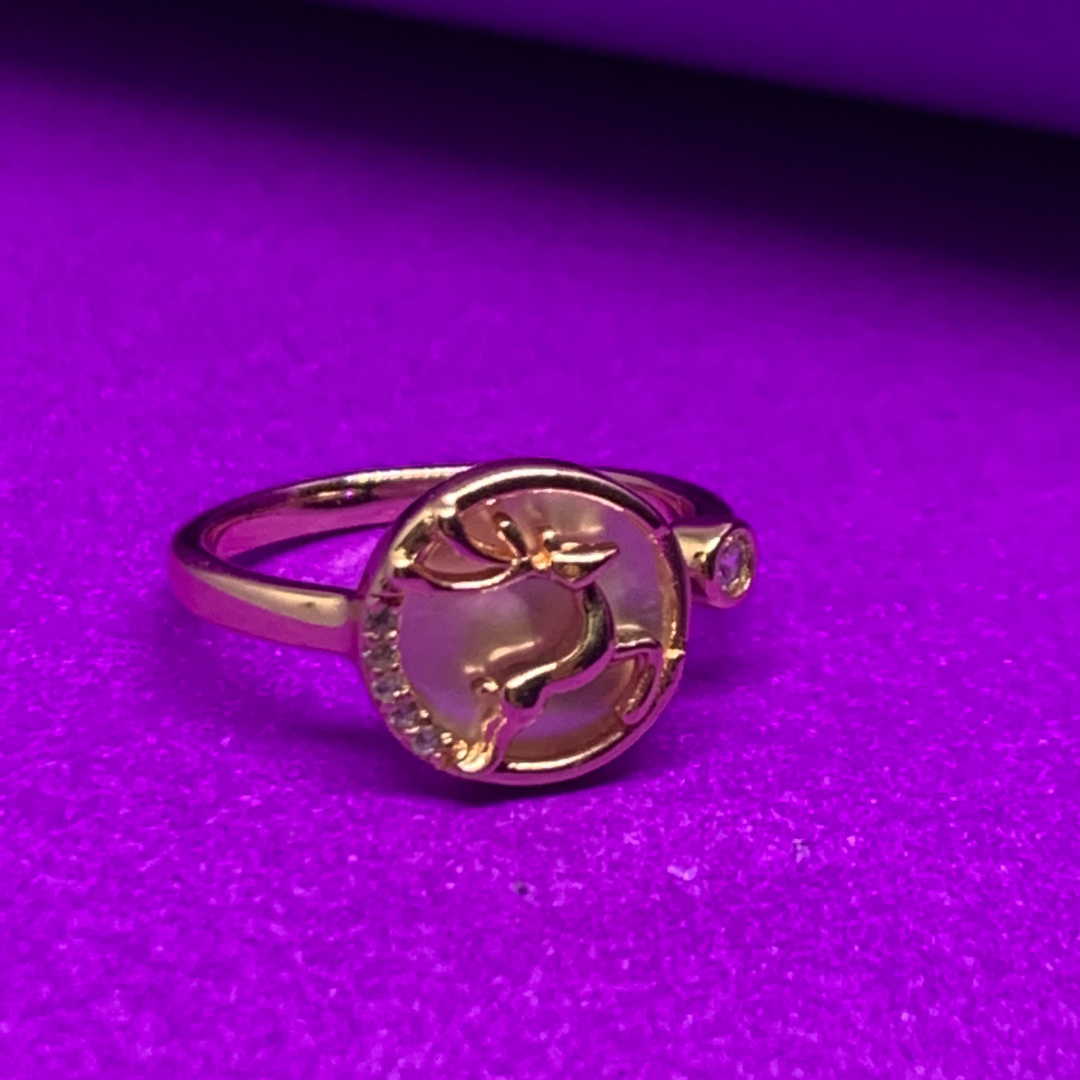 Rose Gold Deer Ring ( Free Size)