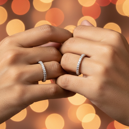 Silver Classic Couple Band