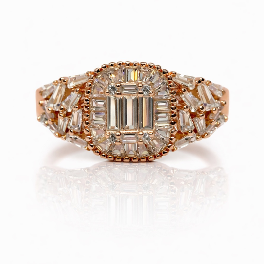 Sparkling American Diamond Rose Gold Ring