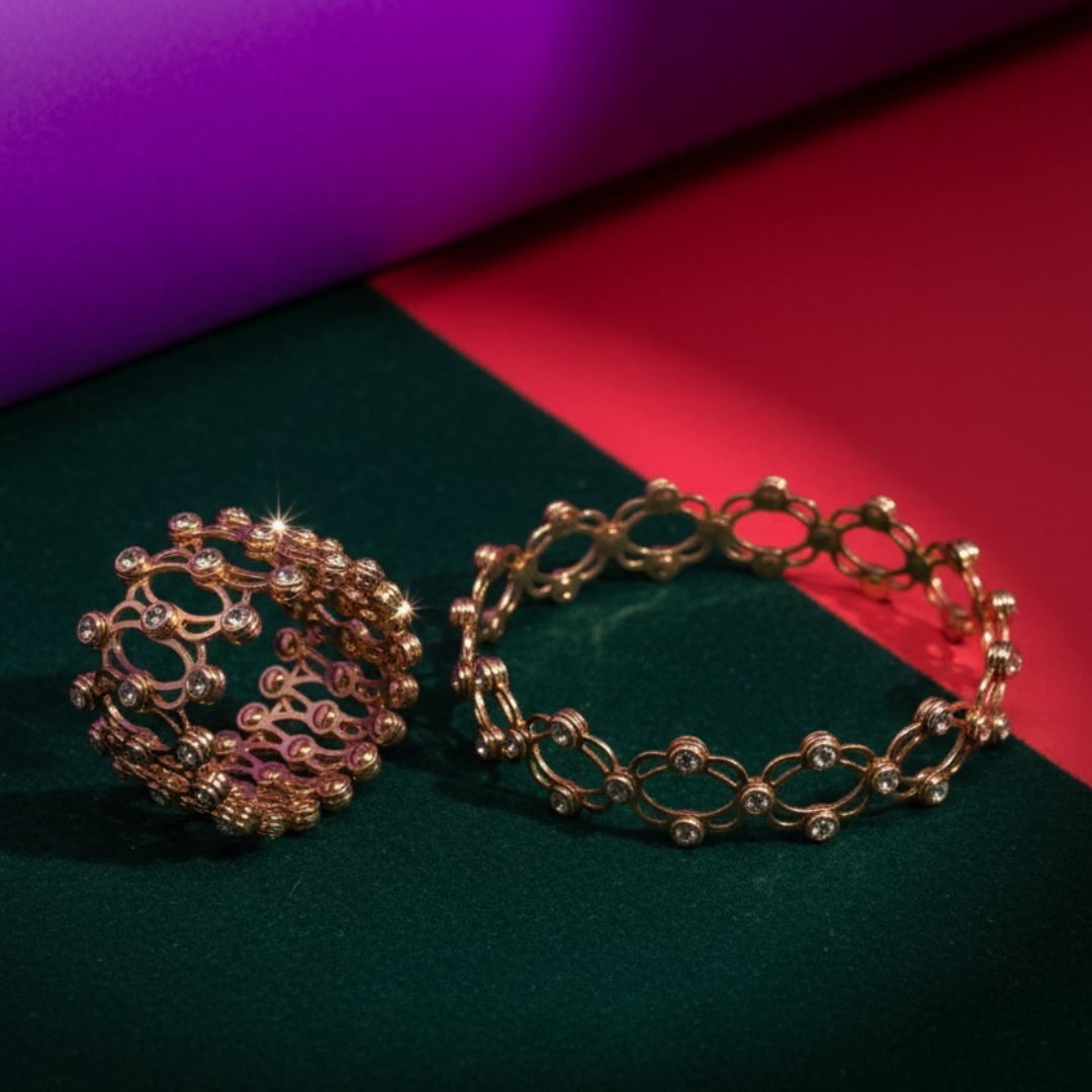 925 Silver 2 In 1 Ring  + Bracelet