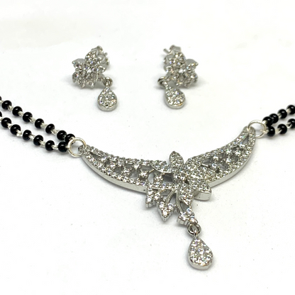 White Color Cubic Zirconia Diamond Mangalsutra