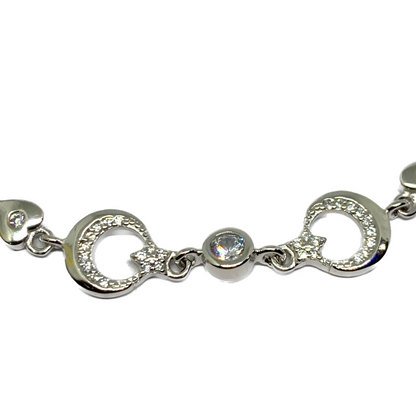 Moon Star Bracelet 925 Sterling Silver