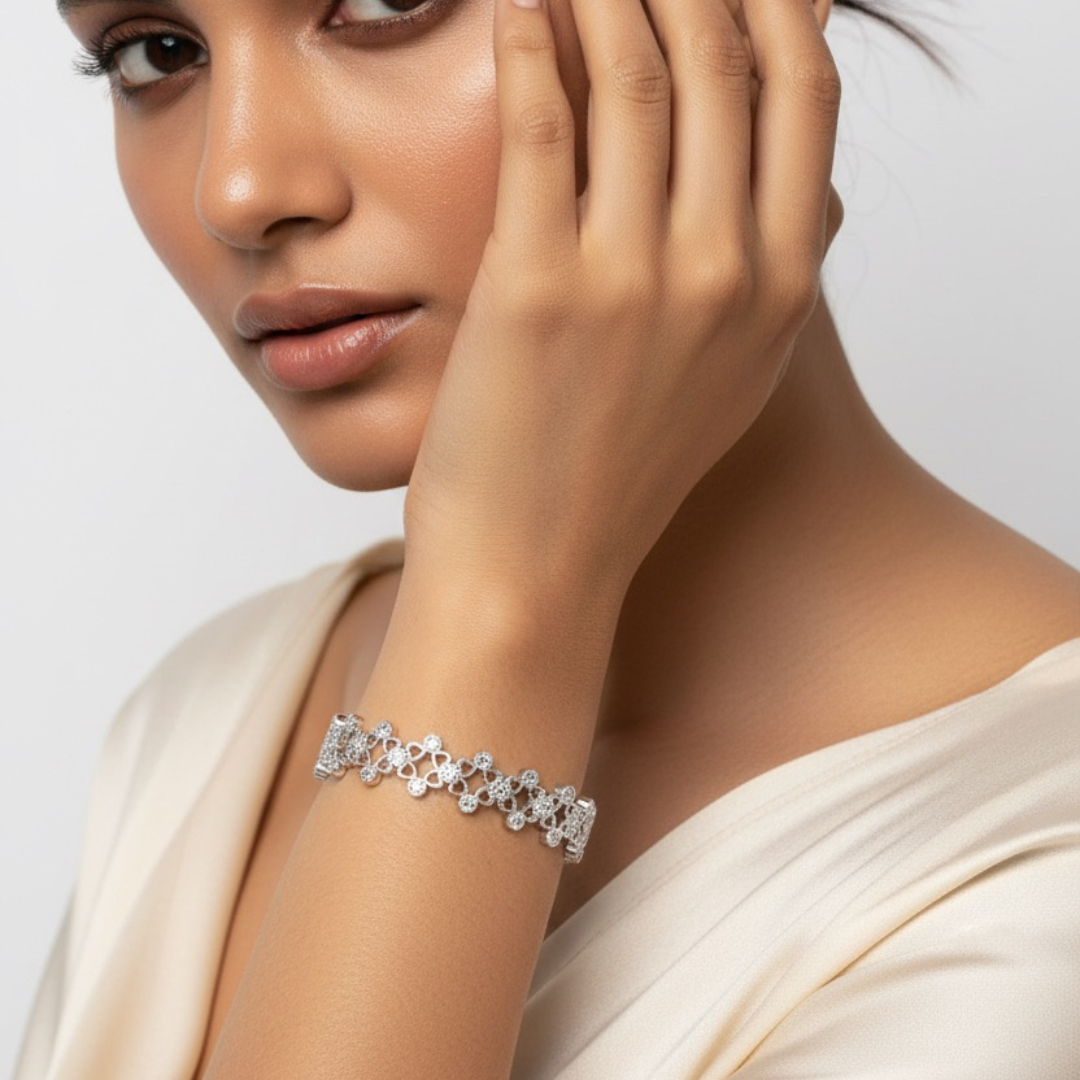 925 Silver 2 In 1 Ring  + Bracelet
