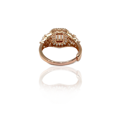 Sparkling American Diamond Rose Gold Ring {free size}