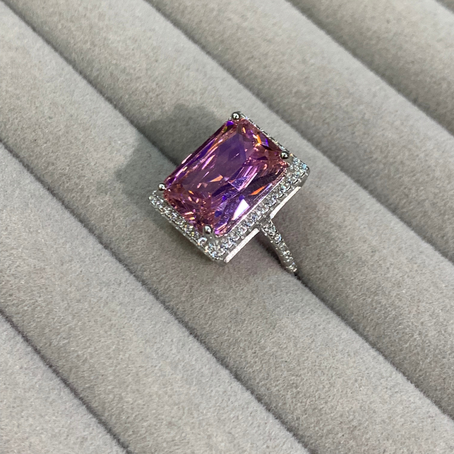 Pink Sapphire Diamond Ring