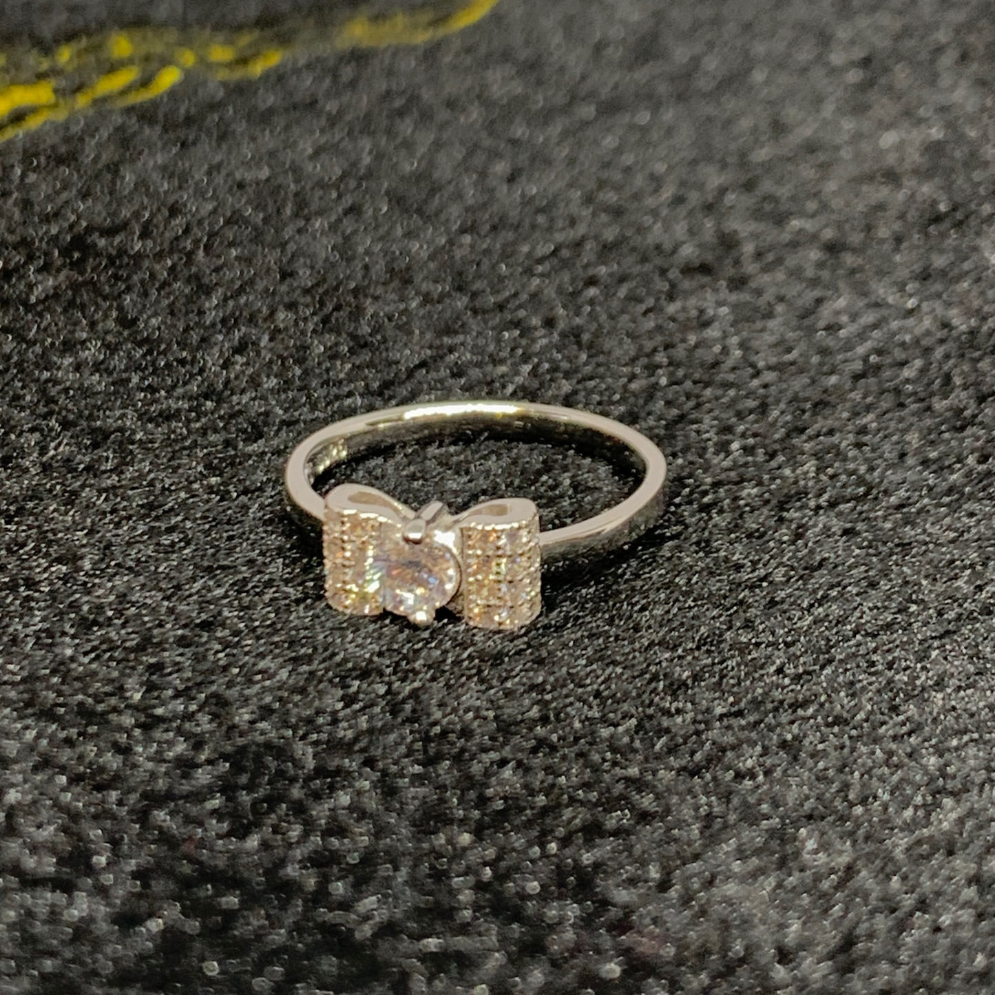 Cubic Zirconia Bow Decor Ring