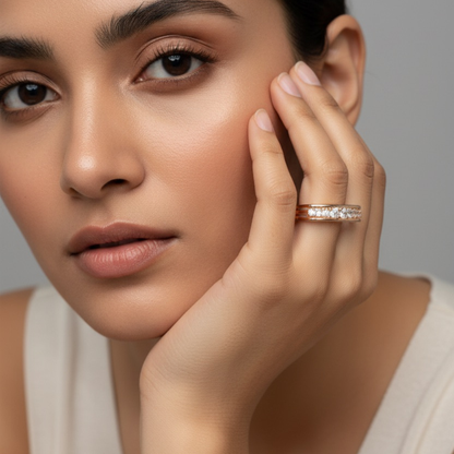 Hanging Diamonds Rose Gold Ring