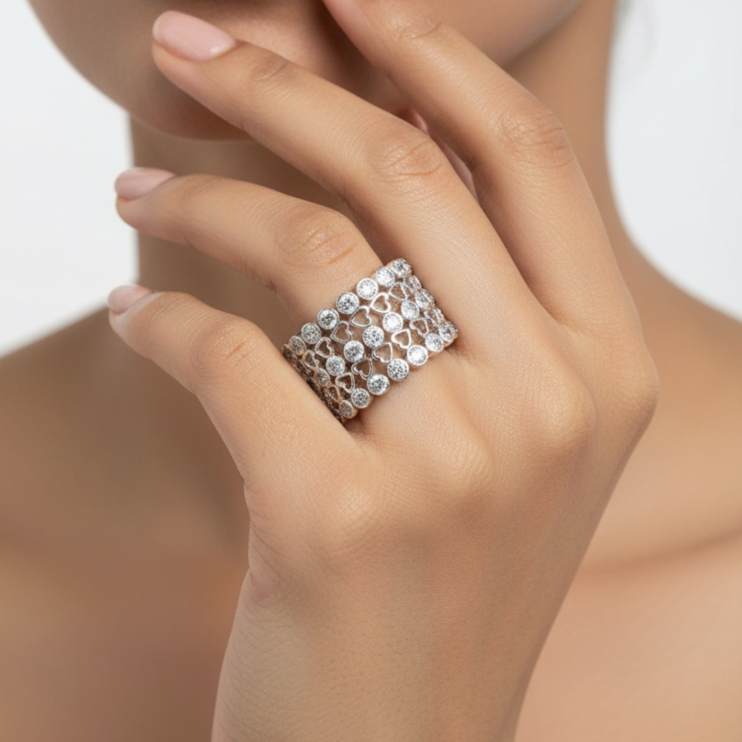 925 Silver 2 In 1 Ring  + Bracelet