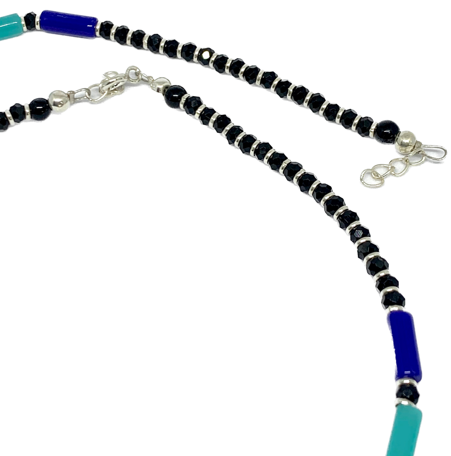 Naira Jewels Blue Purpel & Beads 925 Sterling silver Anklet