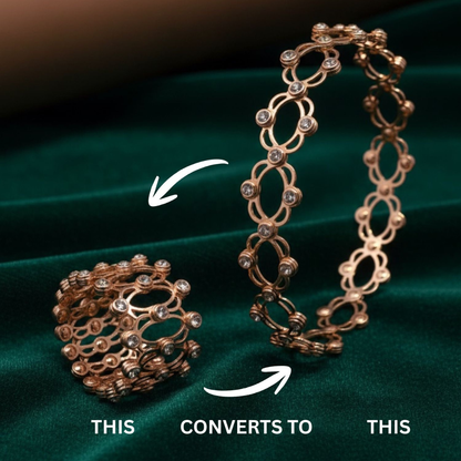 925 Silver 2 In 1 Ring  + Bracelet