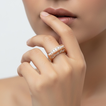 Hanging Diamonds Rose Gold Ring