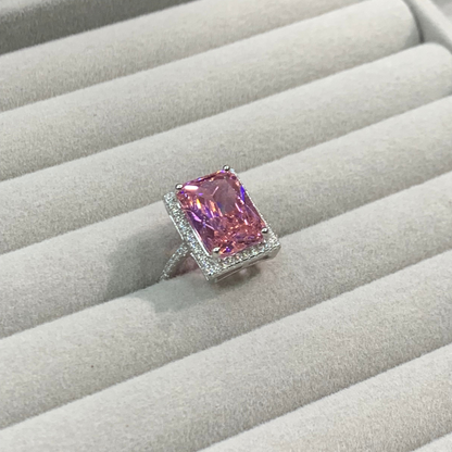 Pink Sapphire Diamond Ring