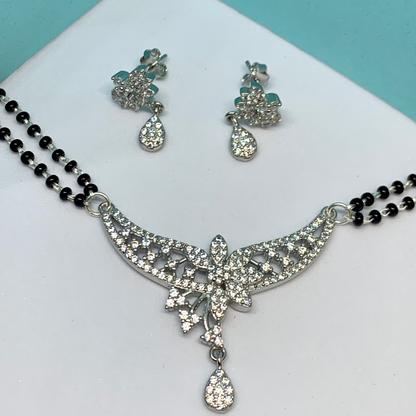 White Color Cubic Zirconia Diamond Mangalsutra