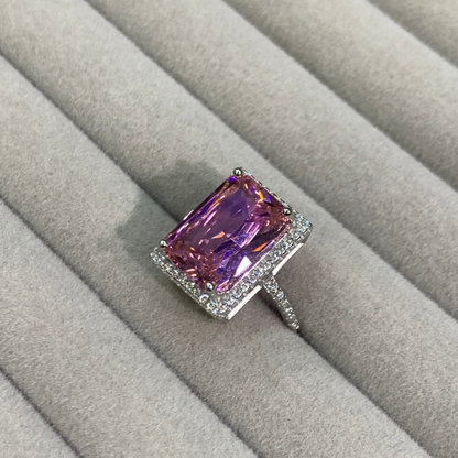 Pink Sapphire Diamond Ring