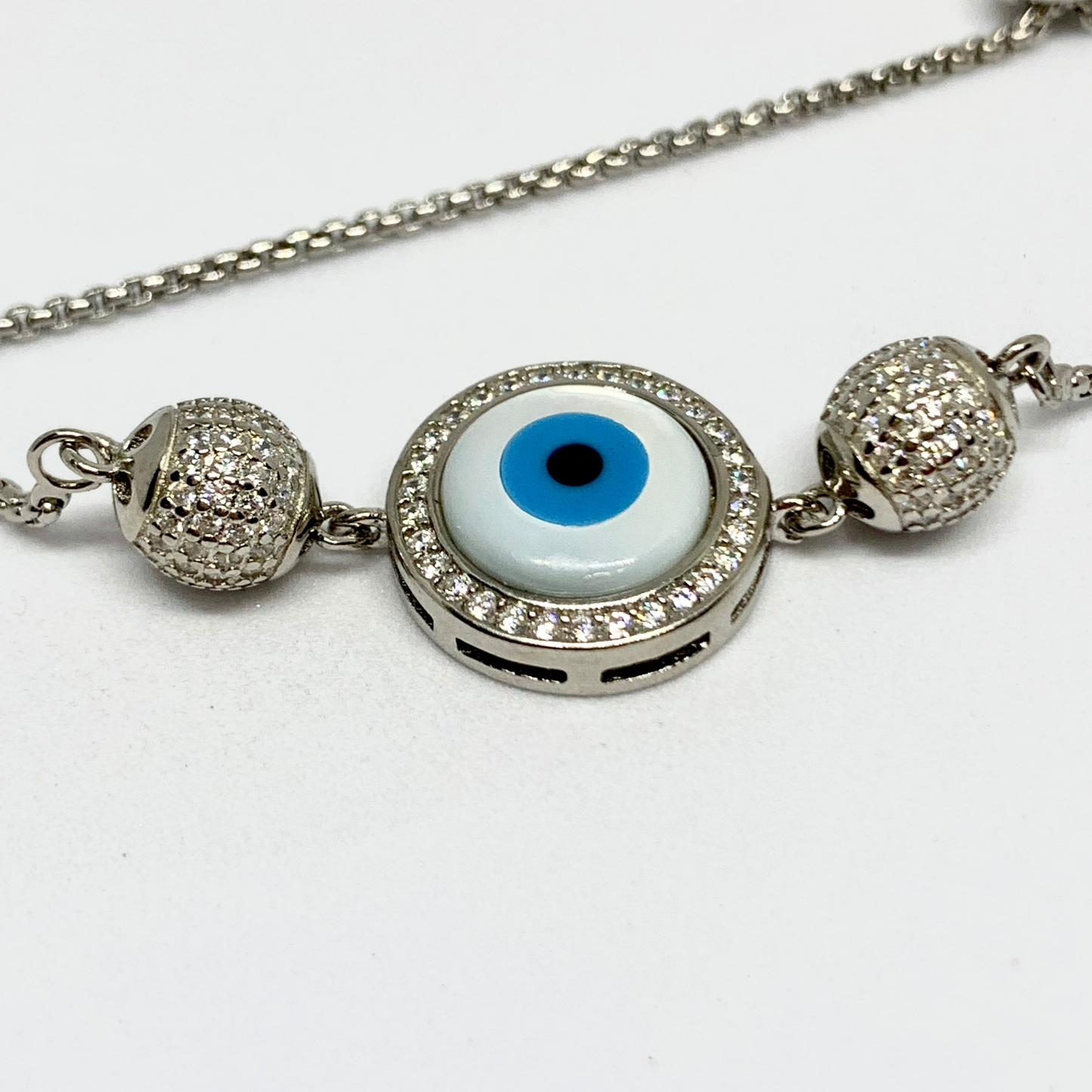 Turkish Evil Eye Mother Of Pearls Charm Bracelet