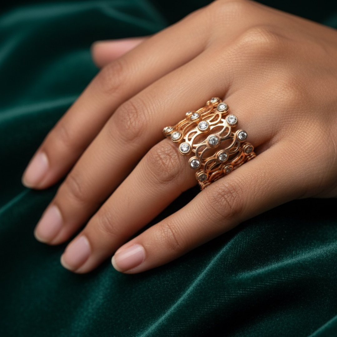 925 Silver 2 In 1 Ring  + Bracelet