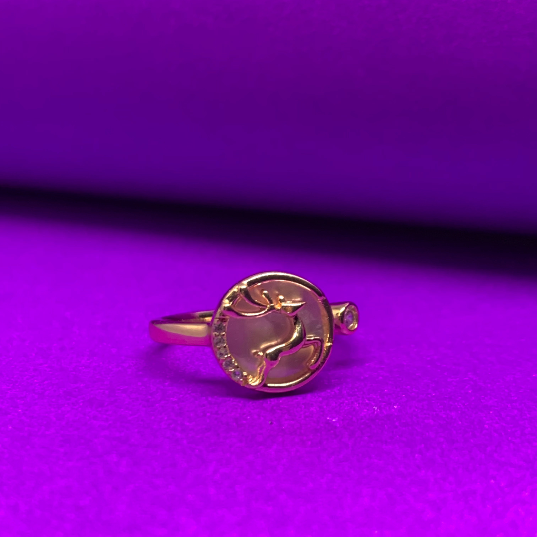 Rose Gold Deer Ring ( Free Size)