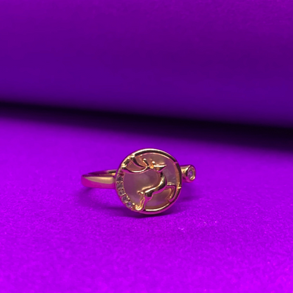 Rose Gold Deer Ring ( Free Size)