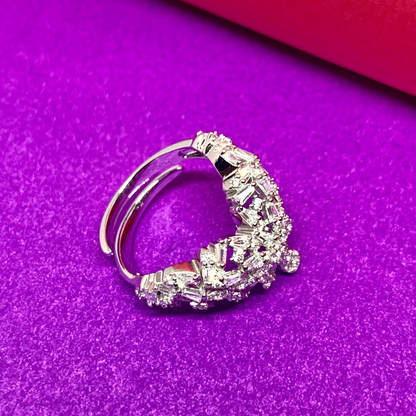 925 American Diamond Ring (Free Size)