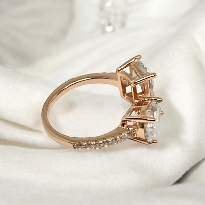 Rose Gold CZ Studded Ring