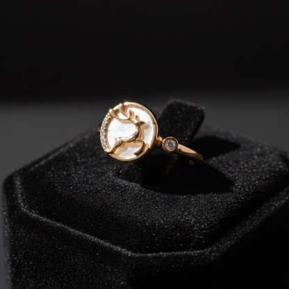 Rose Gold Deer Ring ( Free Size)