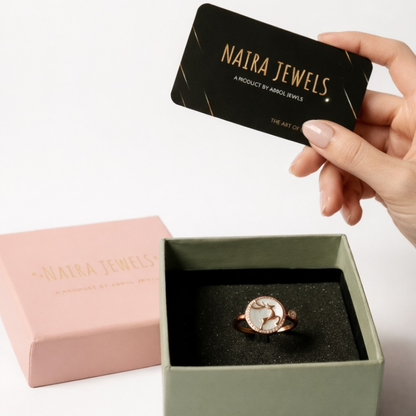 Rose Gold Deer Ring ( Free Size)