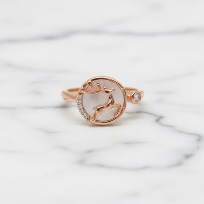 Rose Gold Deer Ring ( Free Size)