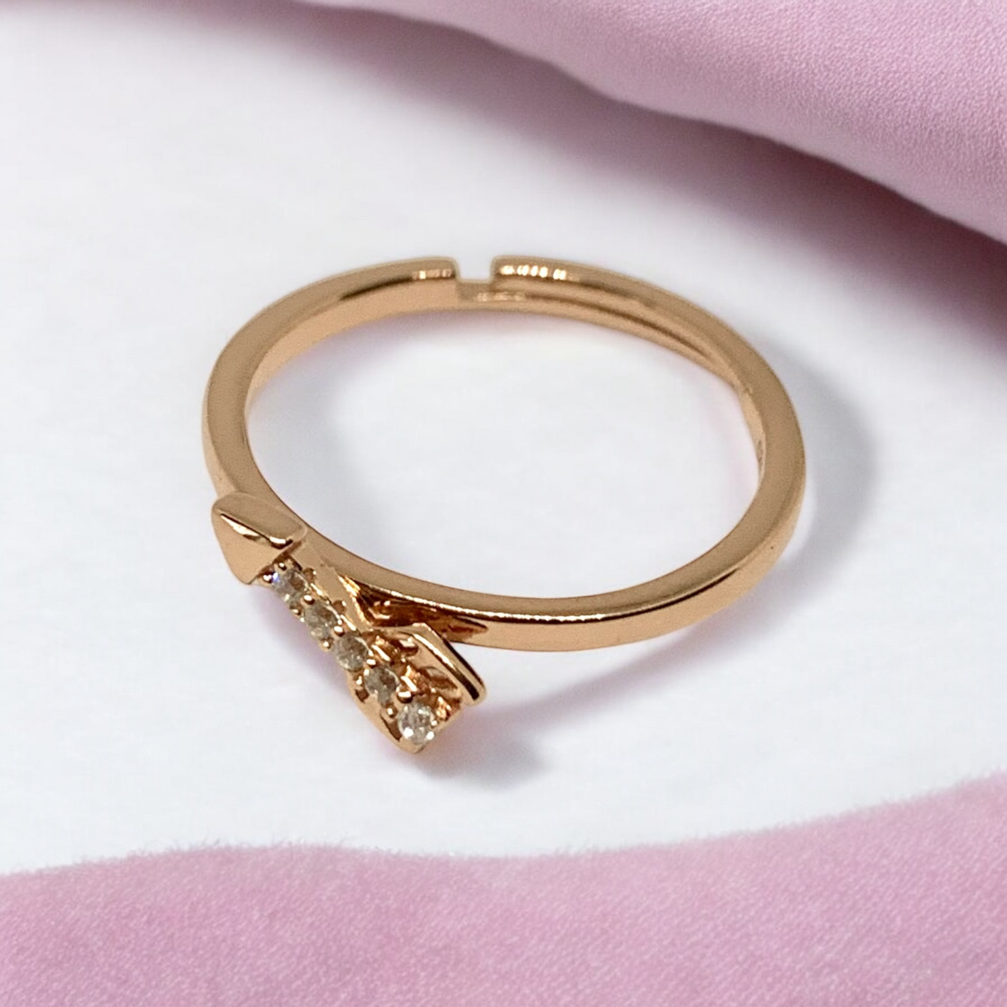 Charming Diamond Studded Arrow Ring