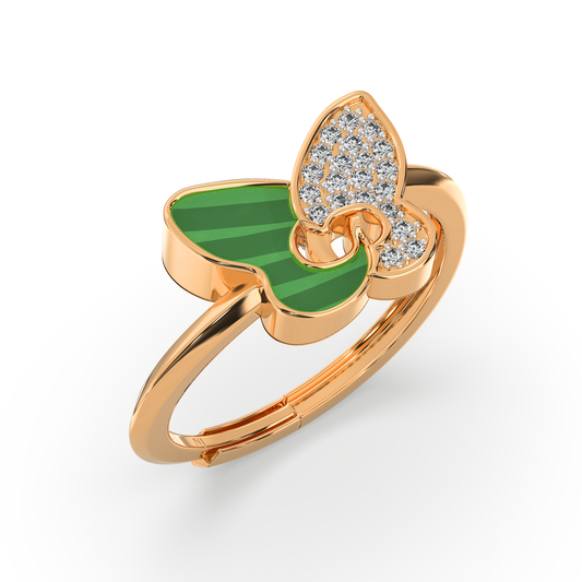 Cubic Zirconia Butterfly Ring (Free Size)
