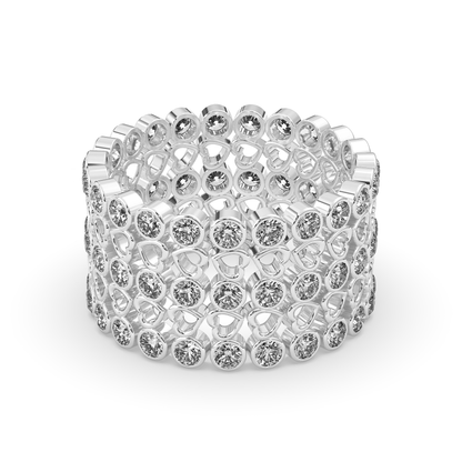 925 Silver 2 In 1 Ring  + Bracelet {Free Size - Convertible}