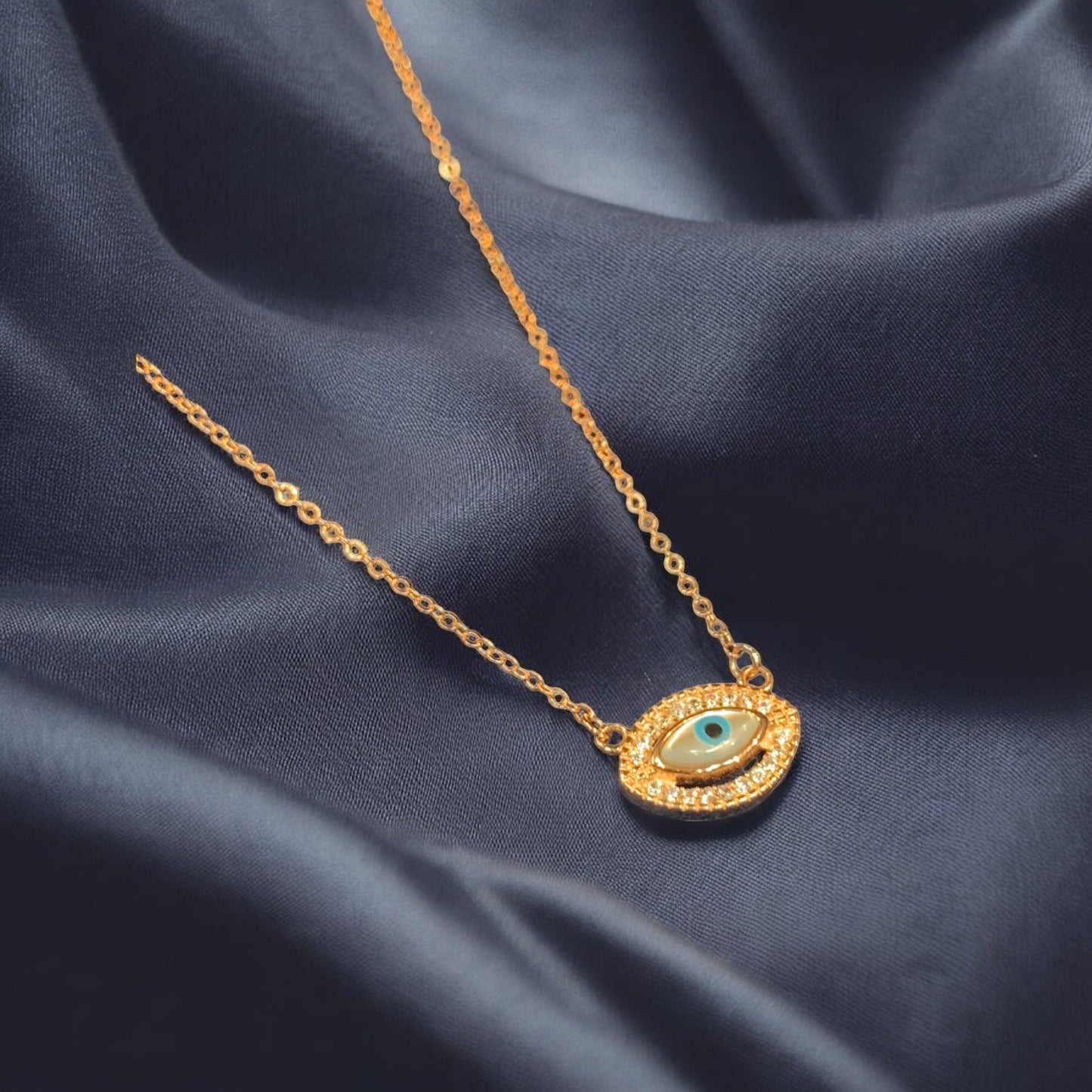 Rose Gold Evil Eye Necklace