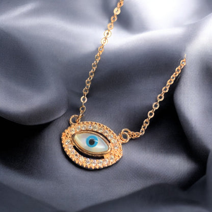 Rose Gold Evil Eye Necklace