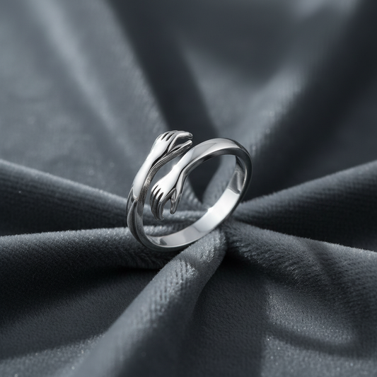 Hug Ring on Grey Velvet