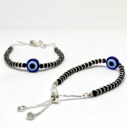 Sterling Silver Evil Eye Nazariya Bracelet For Kids