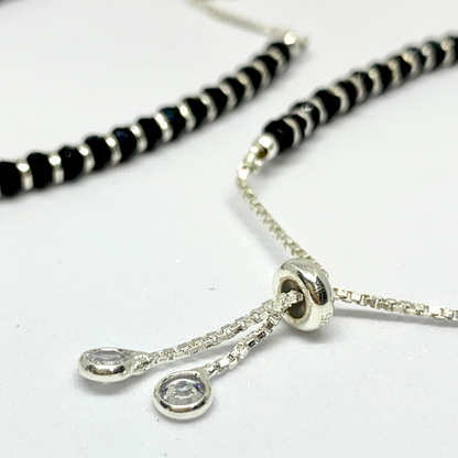 925 Sterling Silver Bracelet Black Bead Nazariya Bracelet For Kids