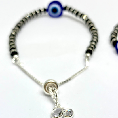 Sterling Silver Evil Eye Nazariya Bracelet For Kids