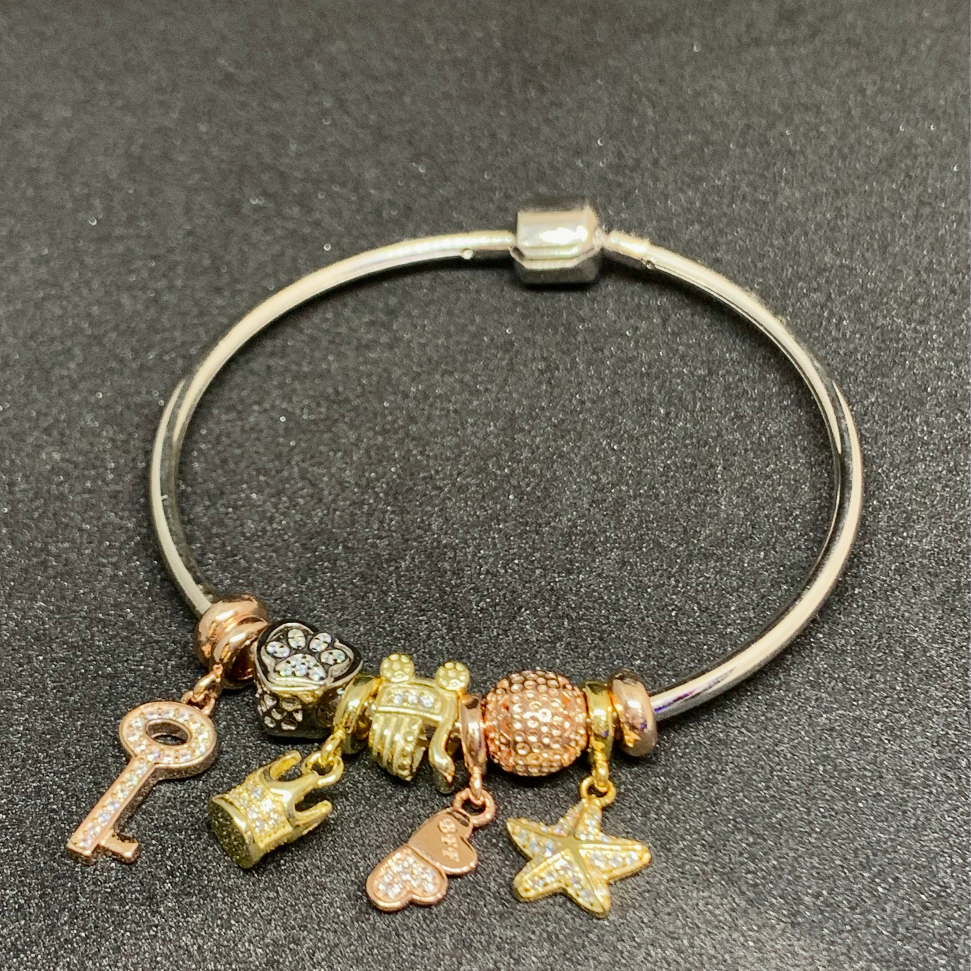 Pandora Bangle With Charms – Naira Jewels