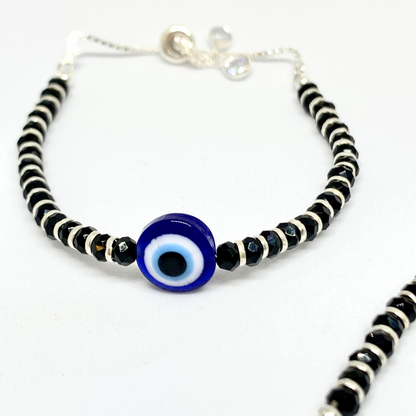 Sterling Silver Evil Eye Nazariya Bracelet For Kids